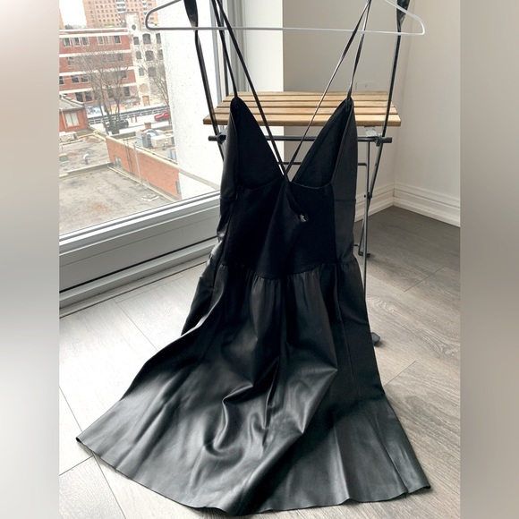 Zara Faux Leather Black Mini Dress - Picture 2 of 3
